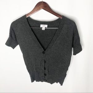 Loft gray Short Sleeved button down sweater XS